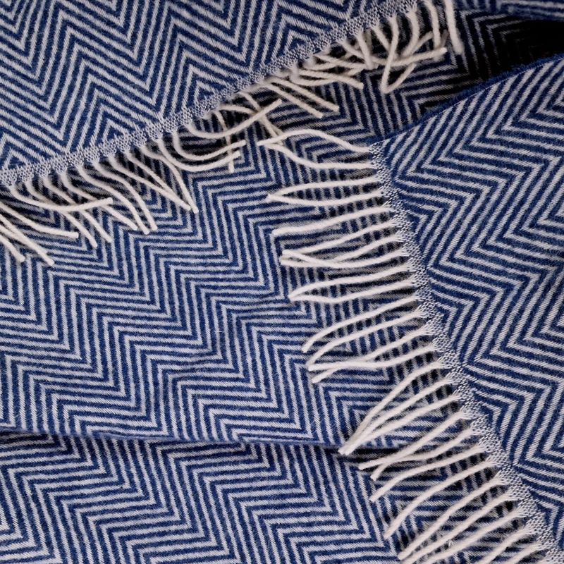 Uldplaid i 100% uld (140x200 cm) Blå Sildeben
