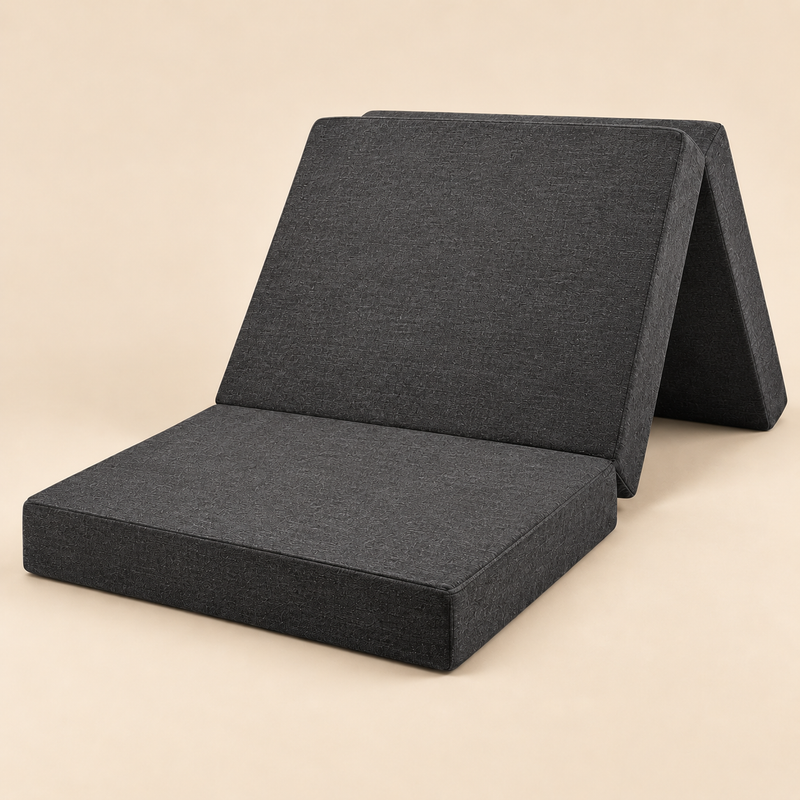 Foldbar gæste- og rejsemadras 70 × 190 × 8 cm – Grå