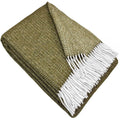 Uldplaid i 100% uld (140x200 cm) Olivenstrib