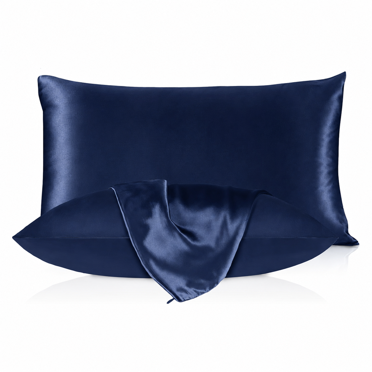 Silke pudebetræk - Navy blue - 60x63cm - 22 momme