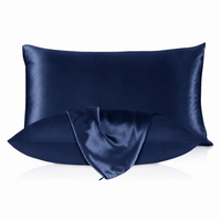 Silke pudebetræk - Navy blue - 60x63cm - 22 momme