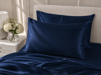 Silke pudebetræk - Navy blue - 60x63cm - 22 momme