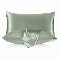 Silke pudebetræk - dusty green - 60x63cm - 22 momme