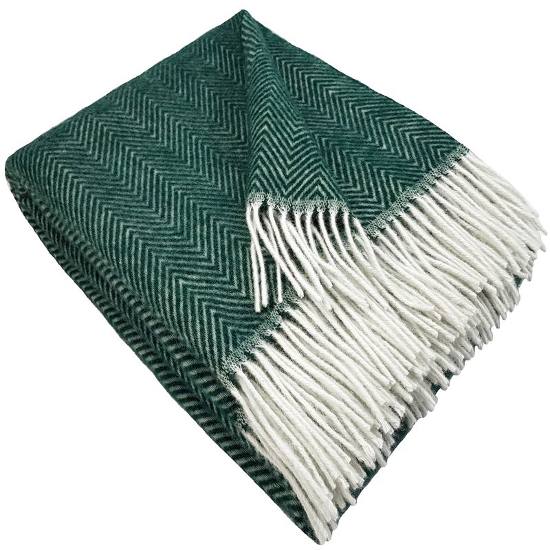 Uldplaid i 100% uld (140x200 cm) Marmorgrøn Sildeben